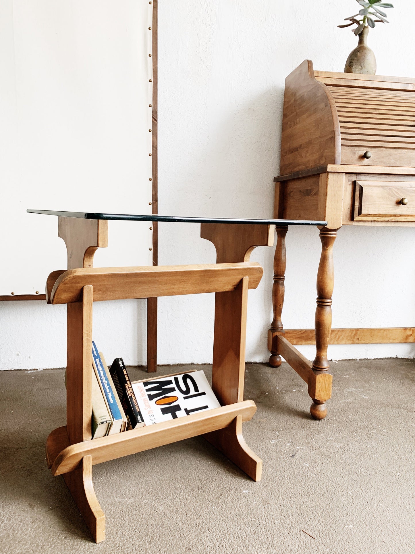 Vintage Wood Bookshelf /Table