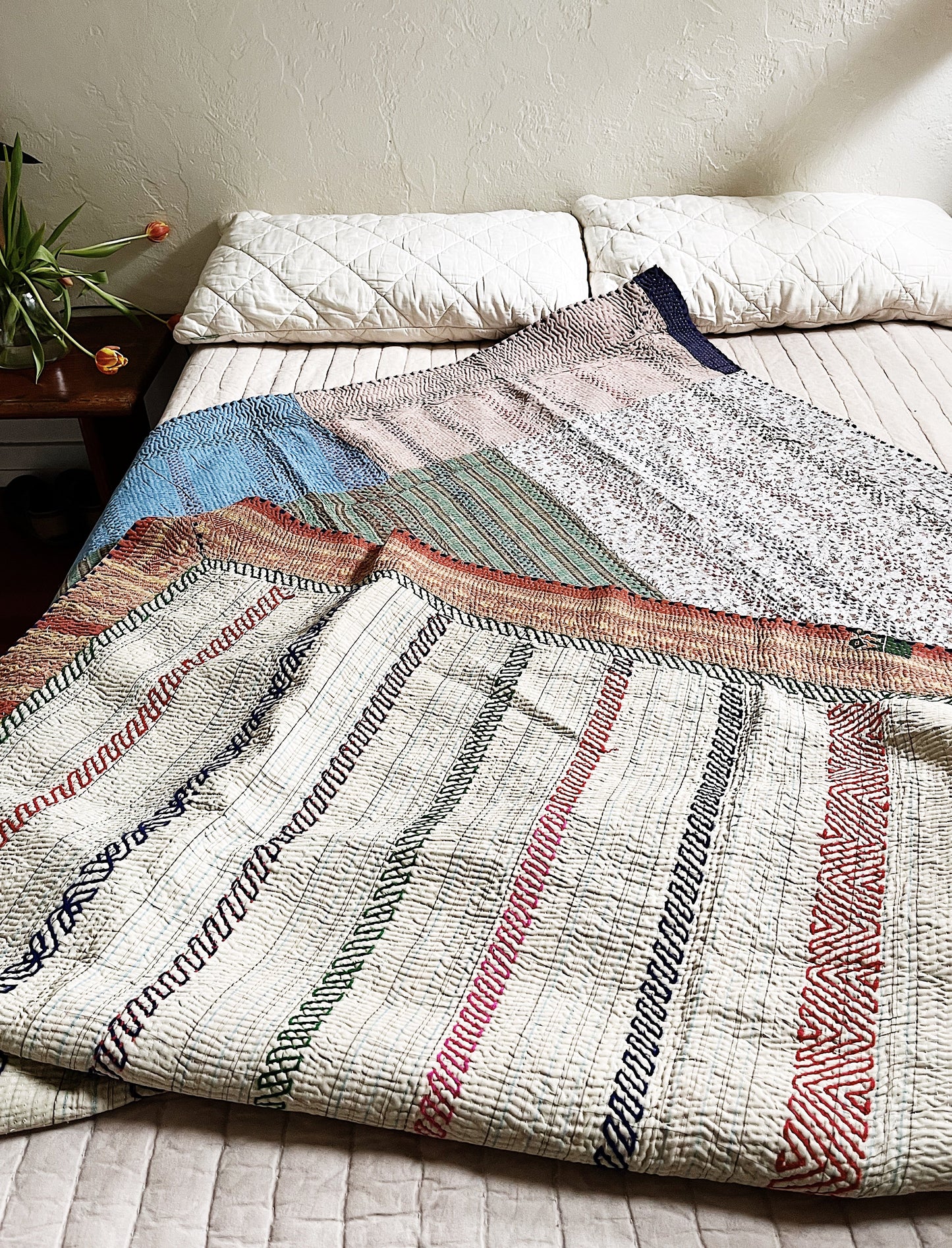 Handmade Cotton Kantha Quilt