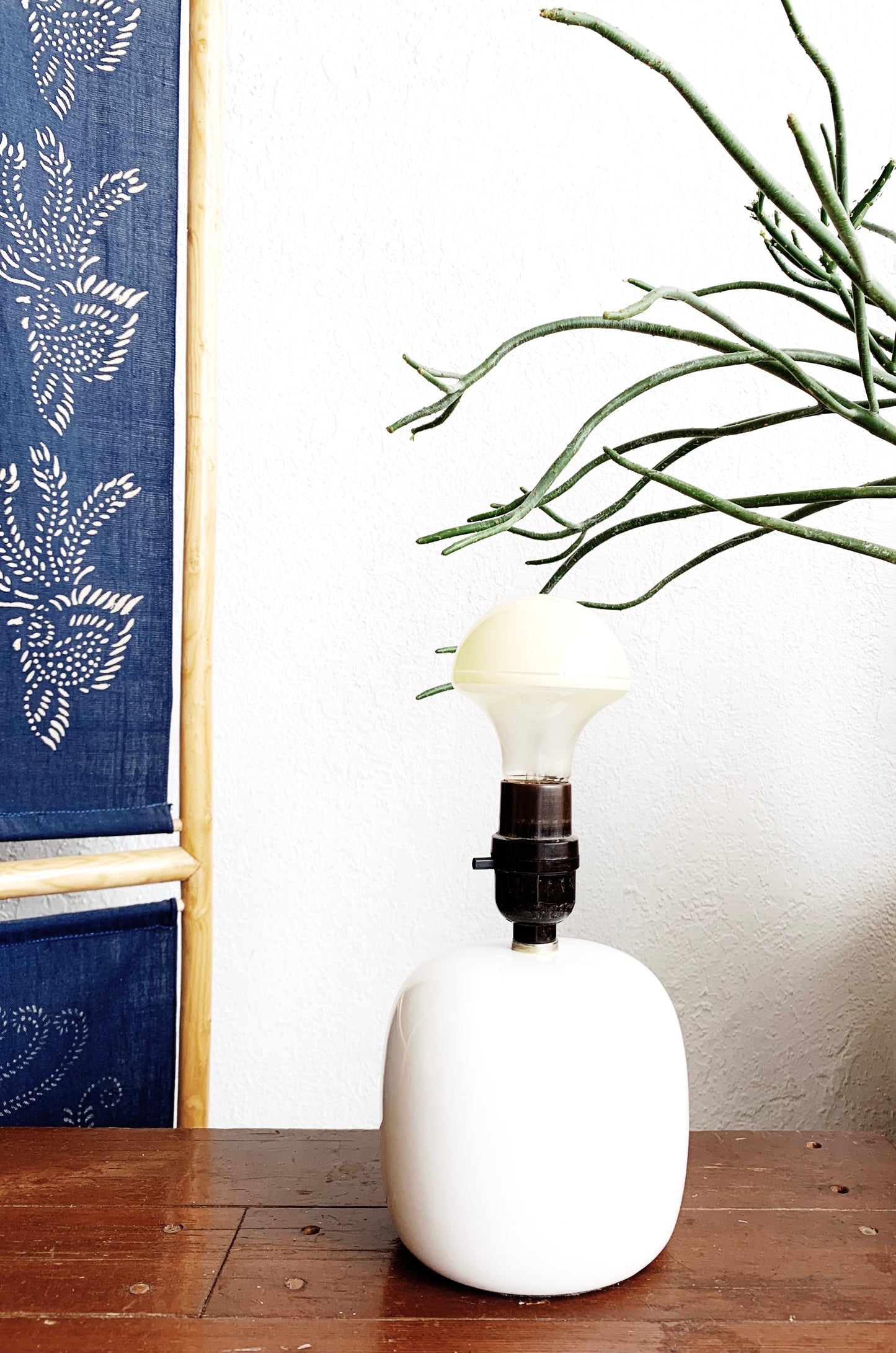 Petite Vintage White Ceramic Lamp