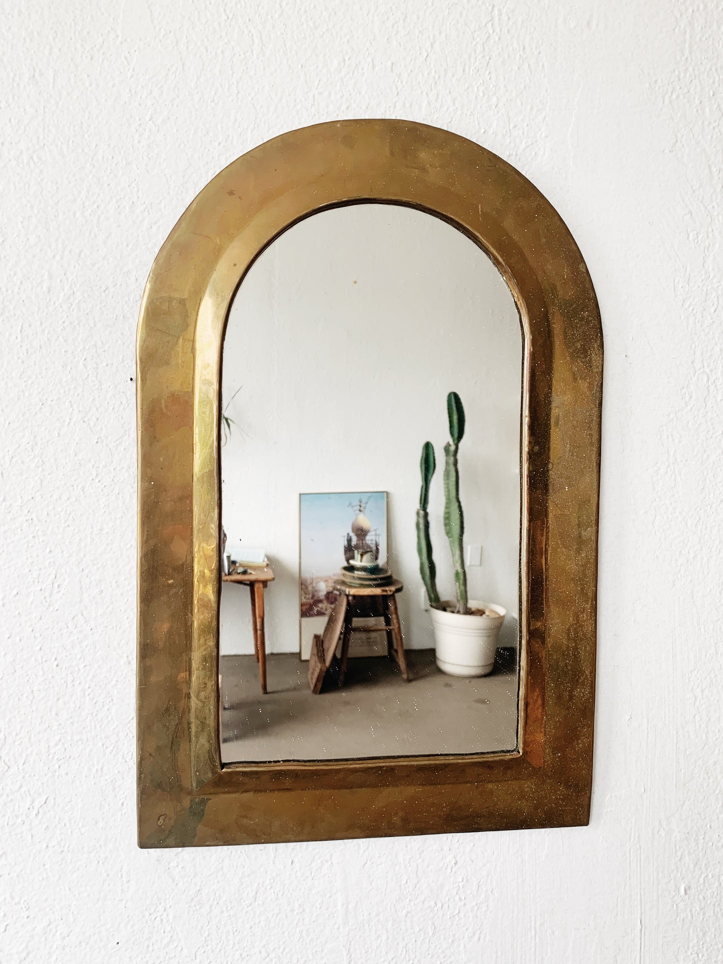 Brass Arched Mirror