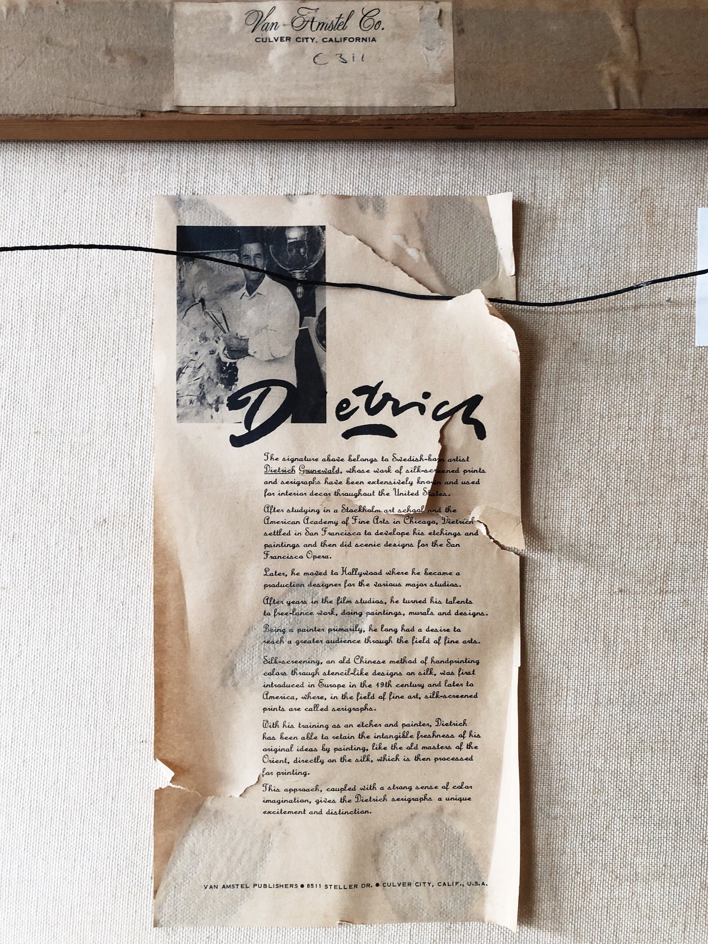 Vintage Mid Century Dietrich Grunwald Floral Serigraph