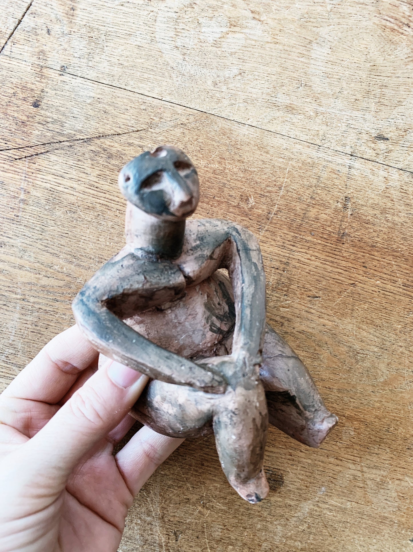 Vintage Figural Clay Sculpture