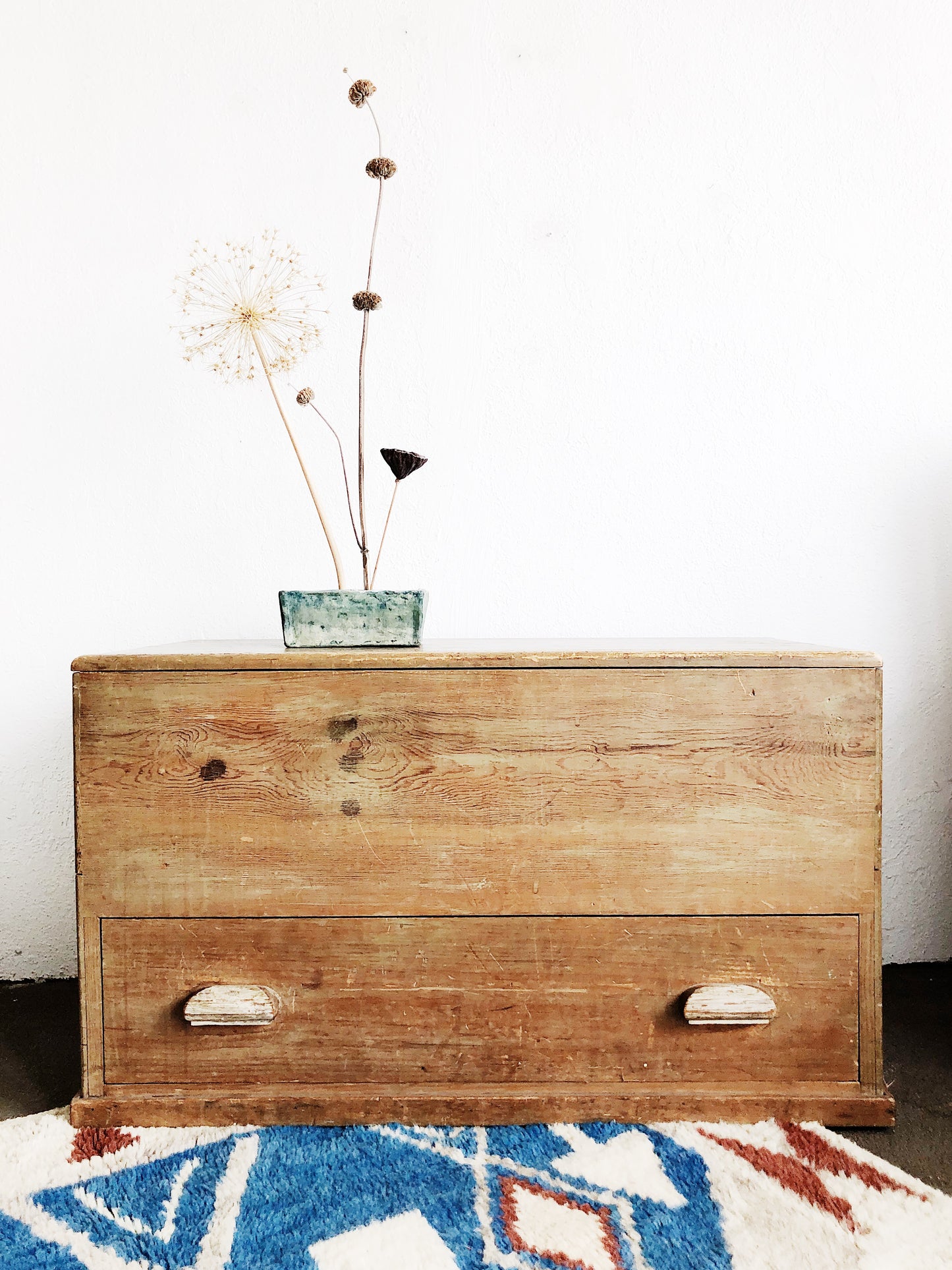 Vintage Primitive Trunk with Drawer