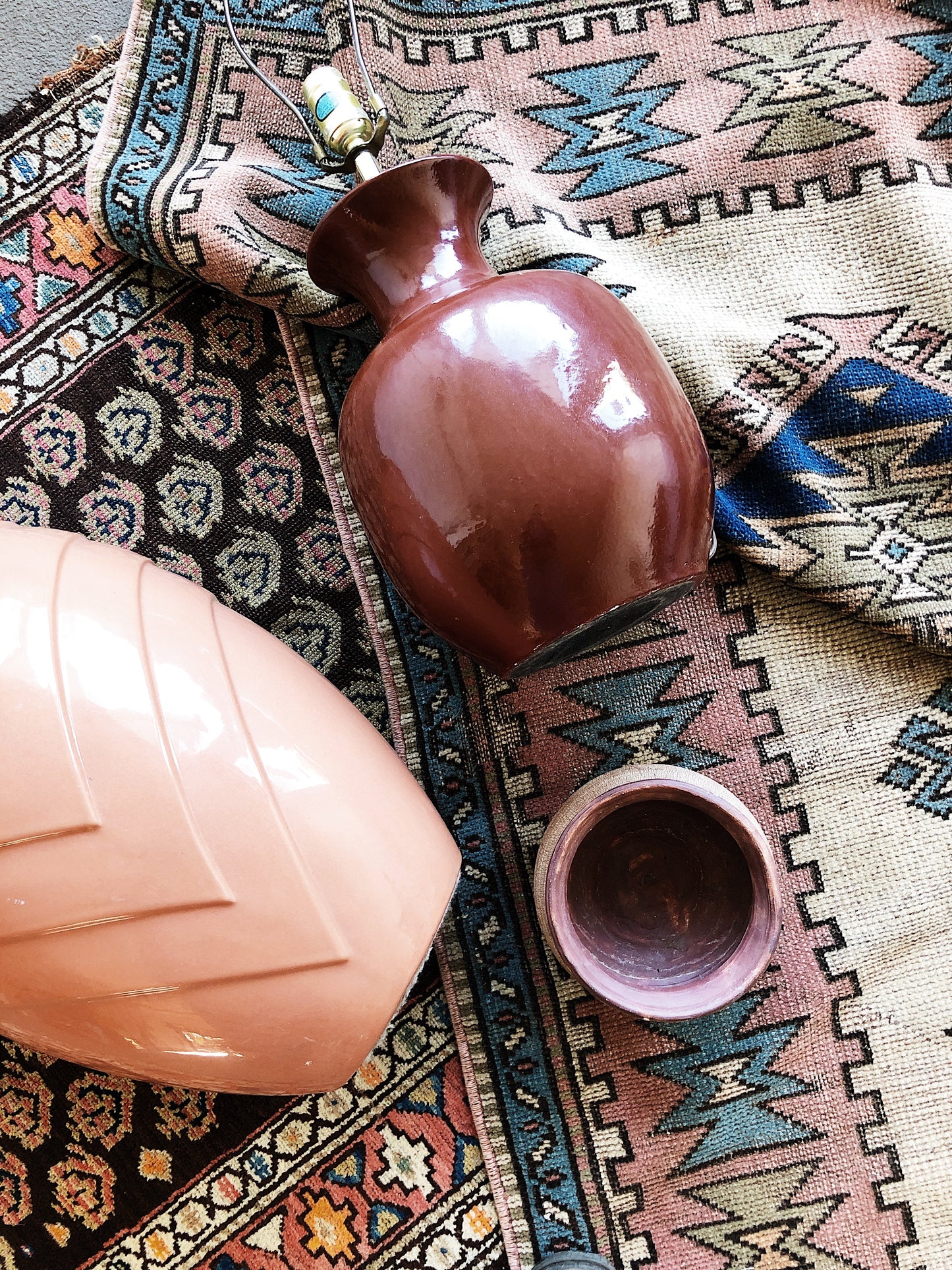 Vintage Umber Ceramic Lamp