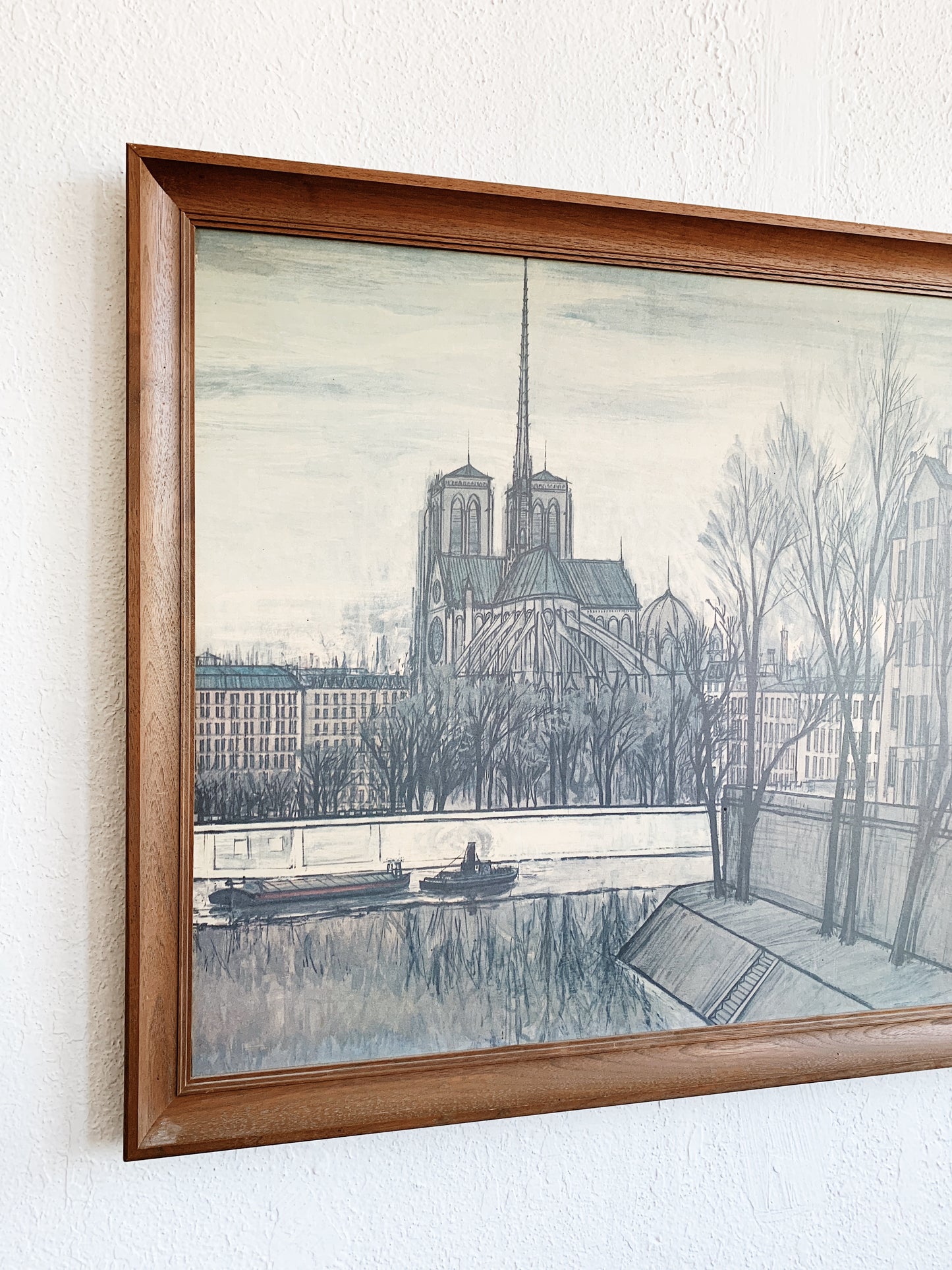 Large Vintage Notre Dame de Paris Litho