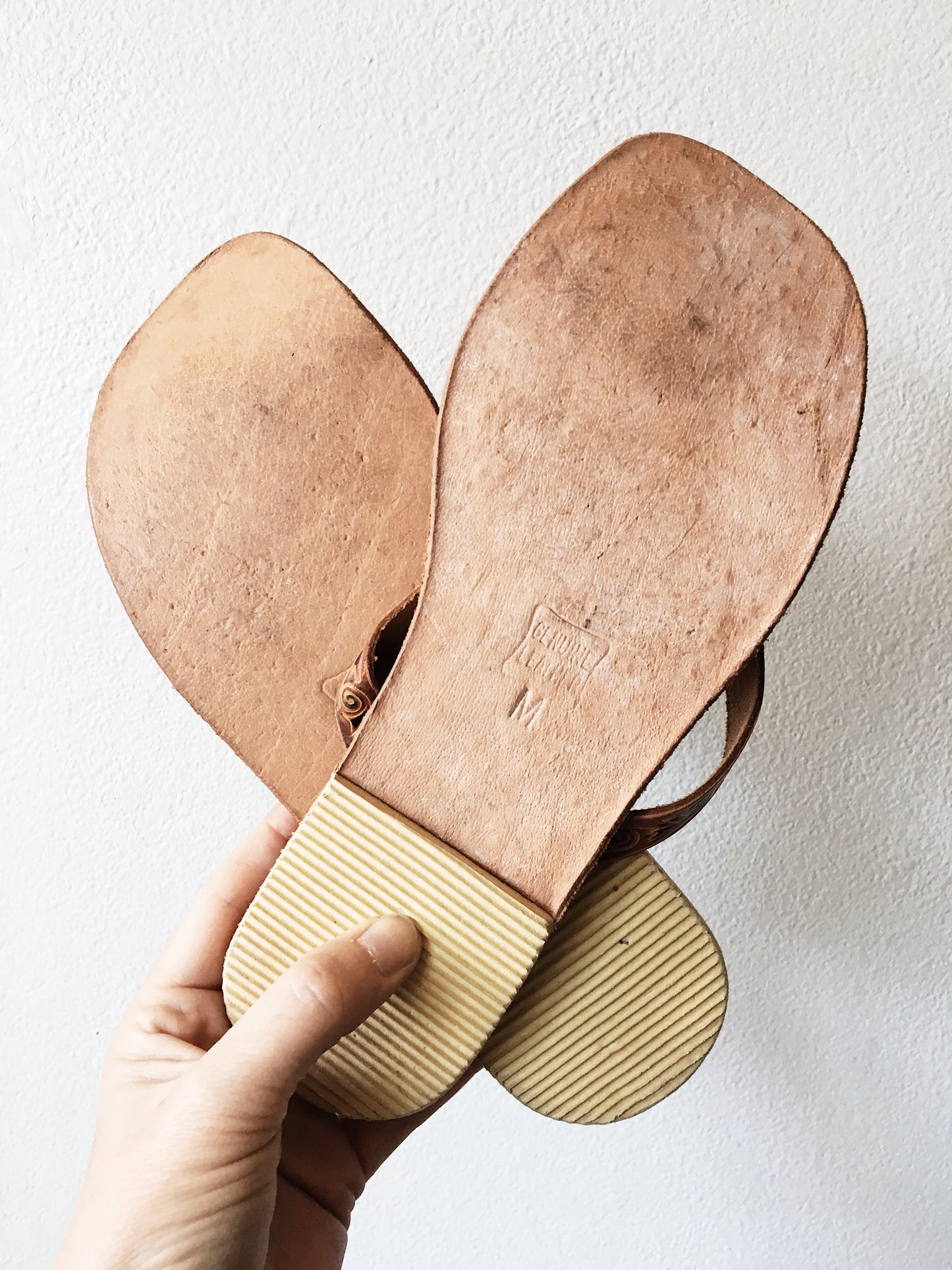 Embossed Leather Sandals