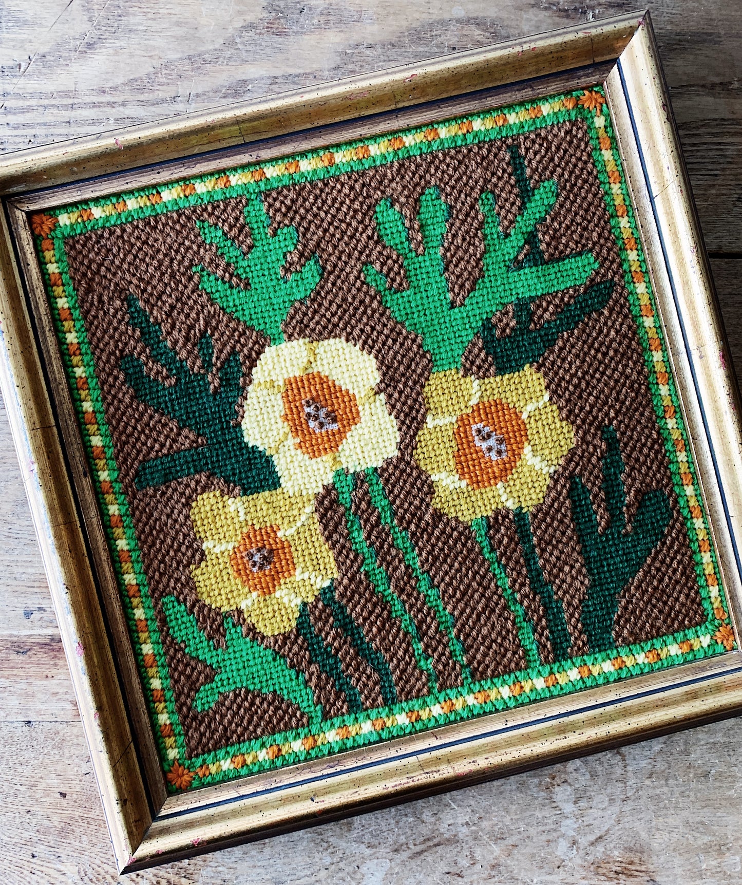 Vintage Framed Needlepoint