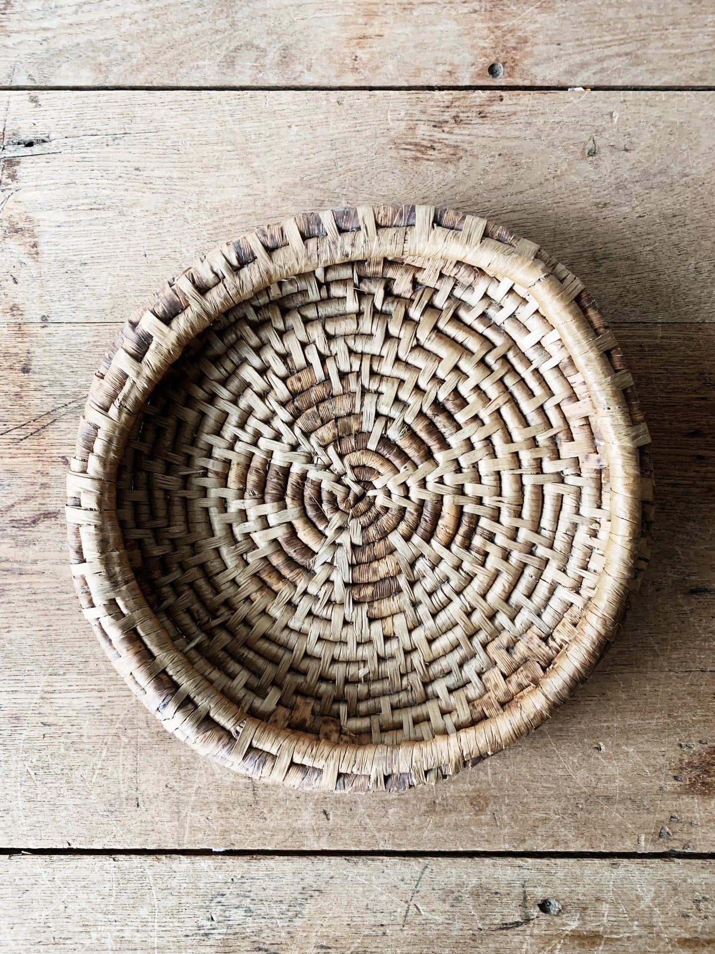 Vintage Shallow Coil Basket