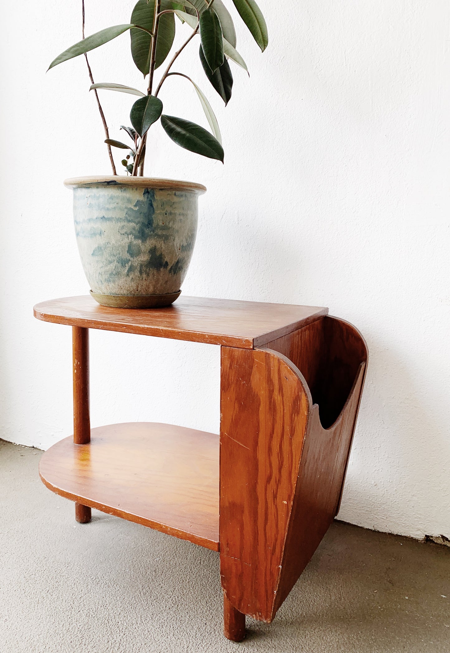 Vintage Wood Mid Century Side Table