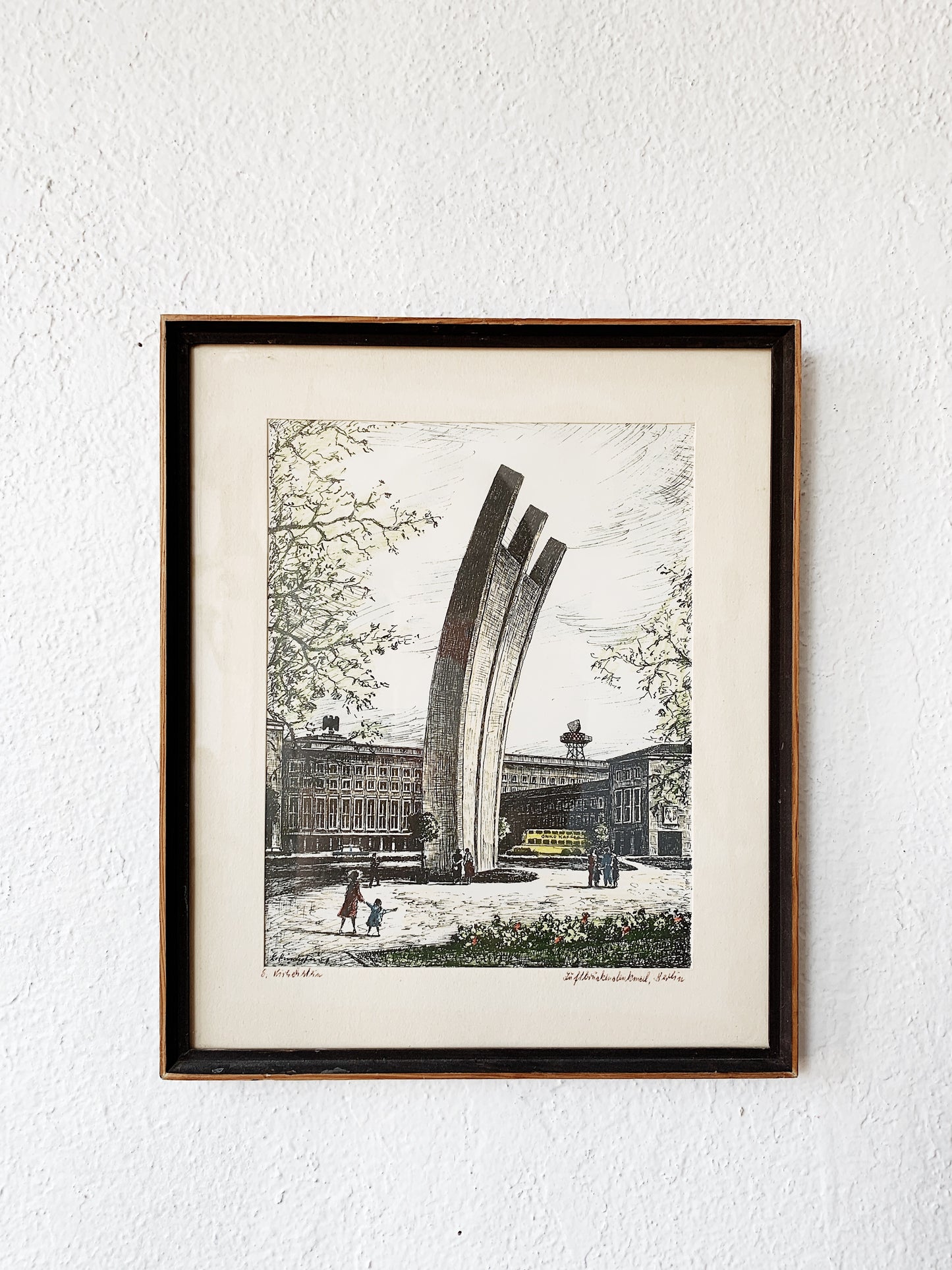 Vintage Hand Tint Architectural Print Berlin
