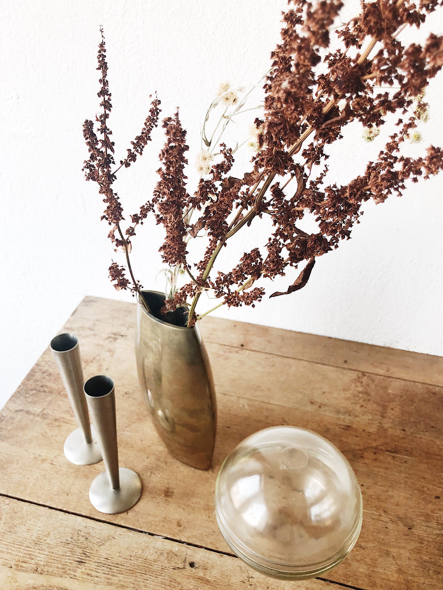 Vintage Modernist Brass Vase