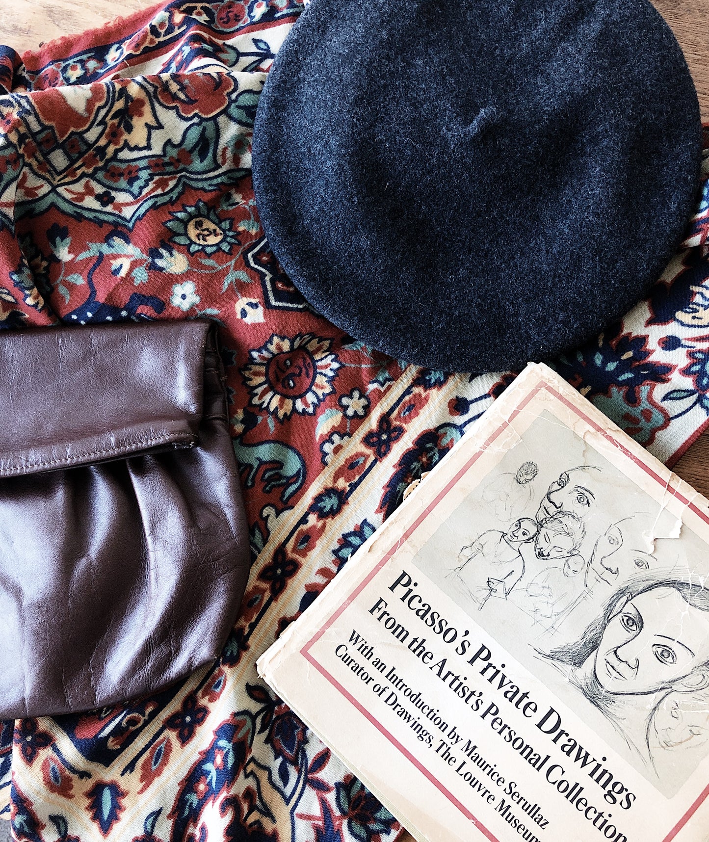 Vintage French Wool Scarf