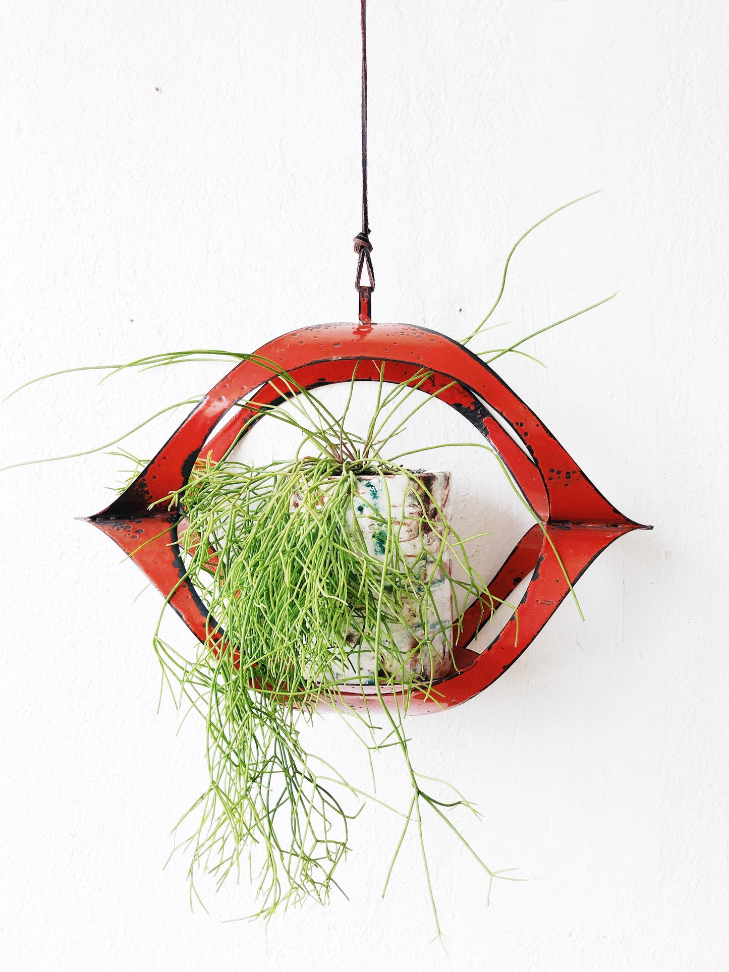 Vintage Brutalist Enamel Hanger