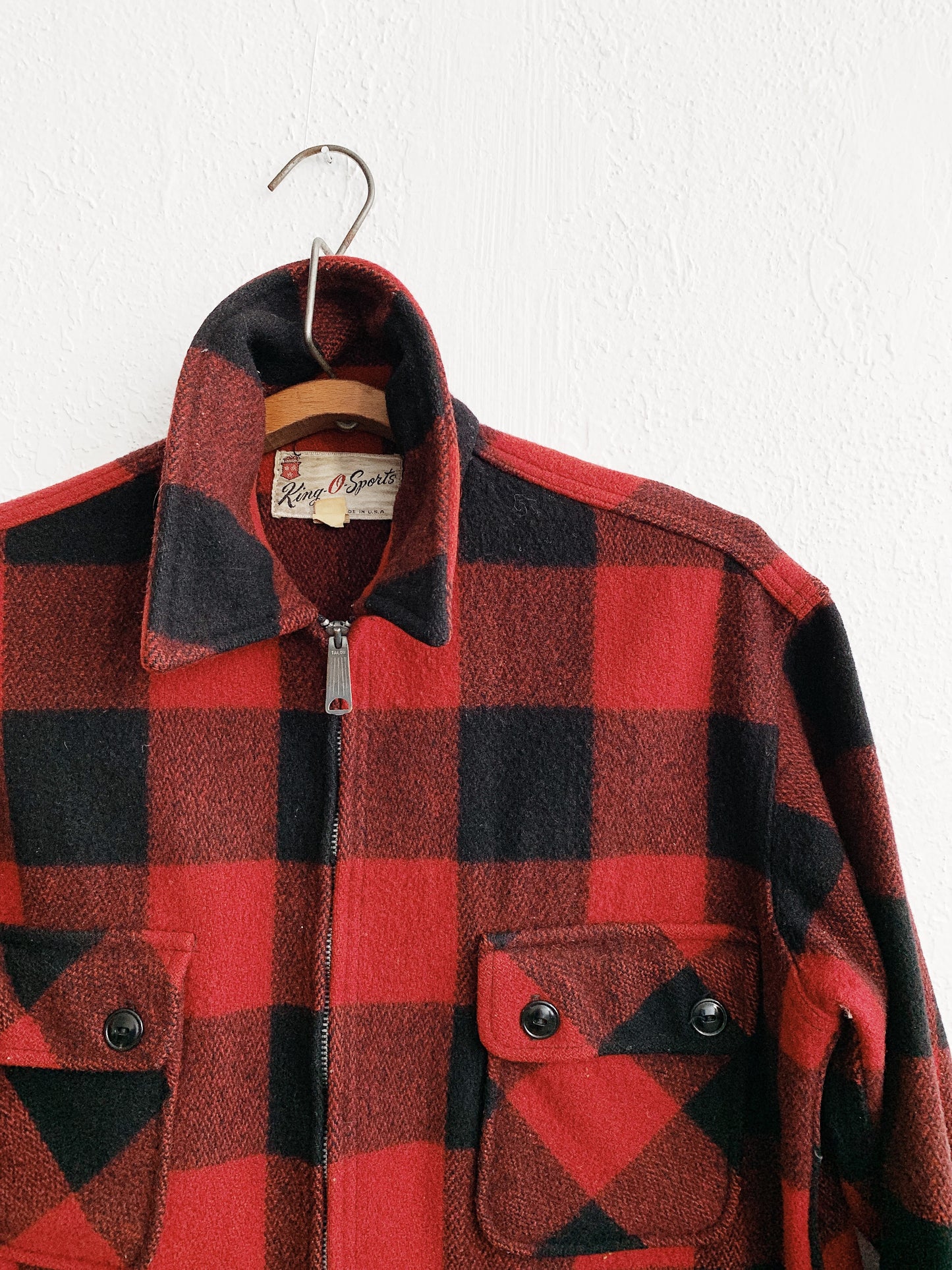 Vintage Wool Buffalo Plaid Jacket