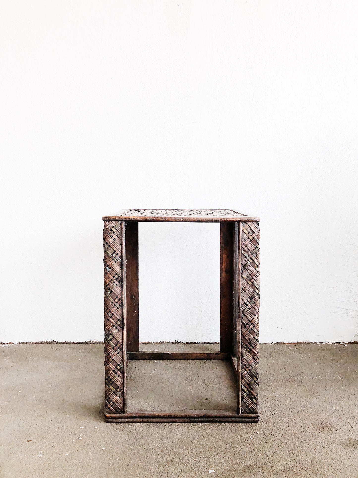 Vintage Woven Side Table