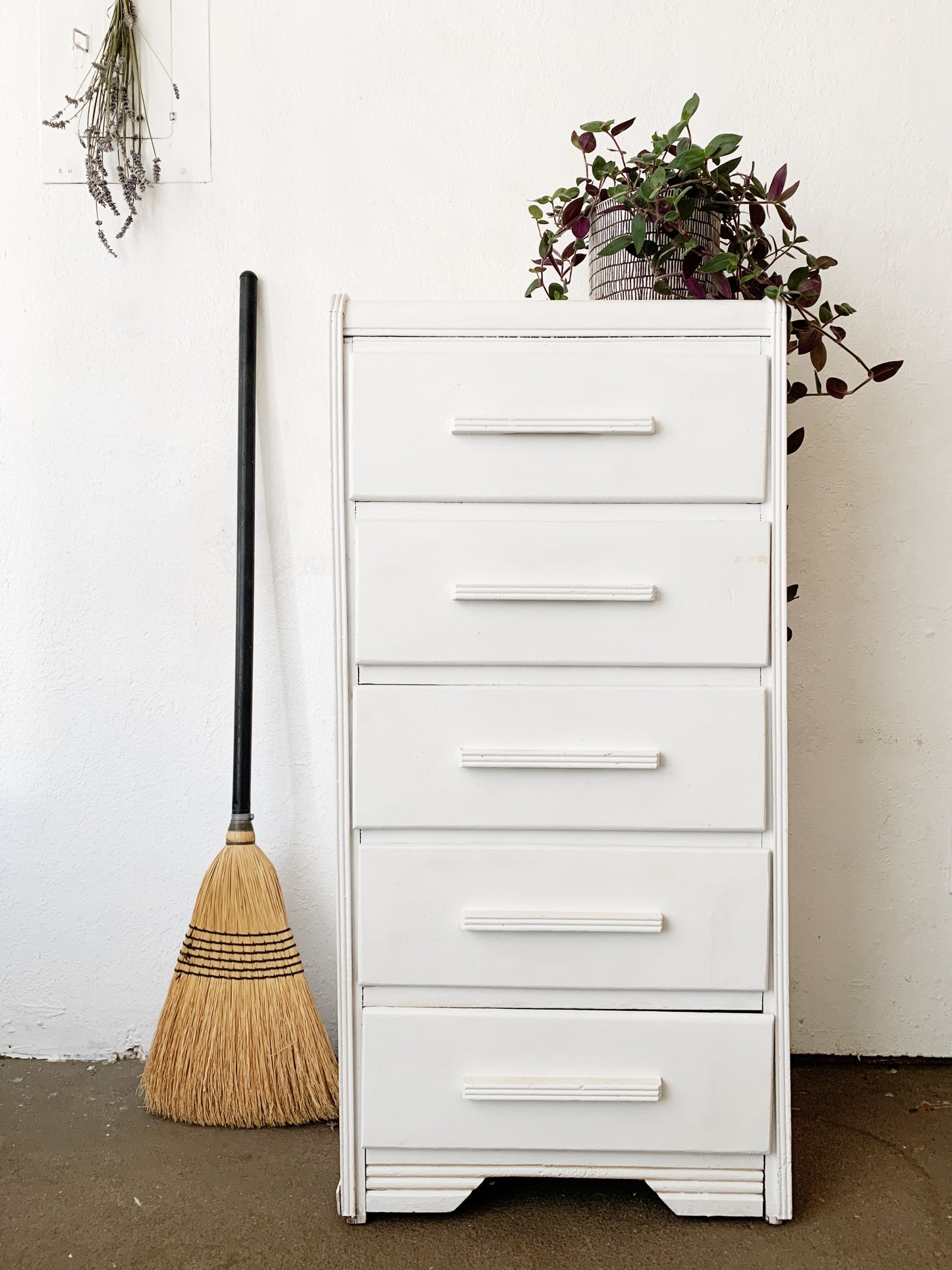 Tall Vintage Wood Dresser