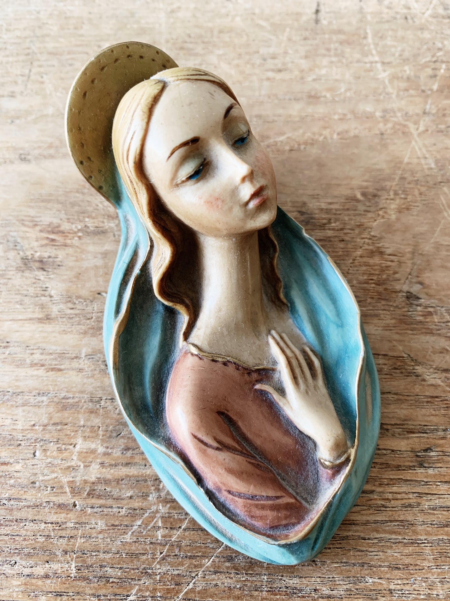 Vintage Resin 3D Mary Magdalene Plaque Italy