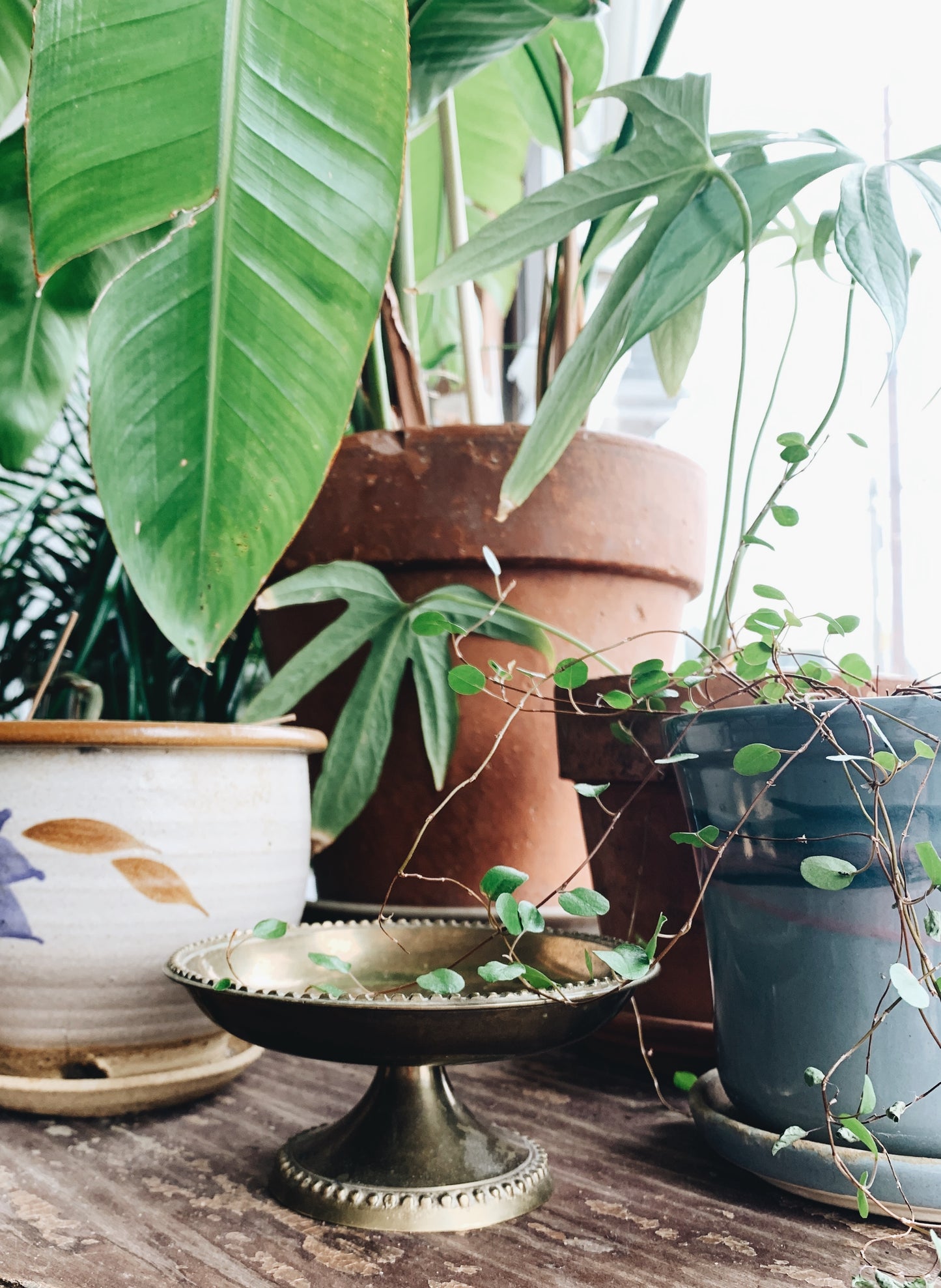 Vintage Brass Pedestal Dish