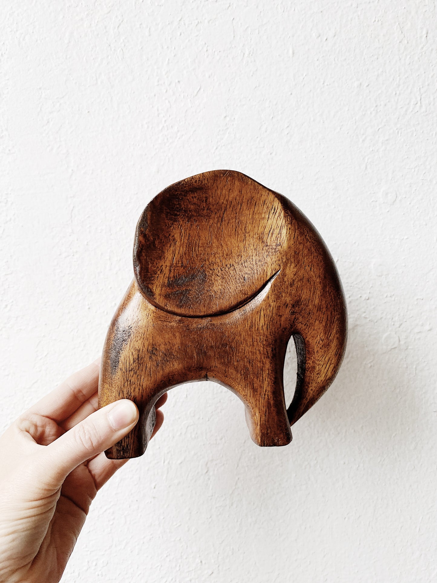 Vintage Carved Wood Elephant