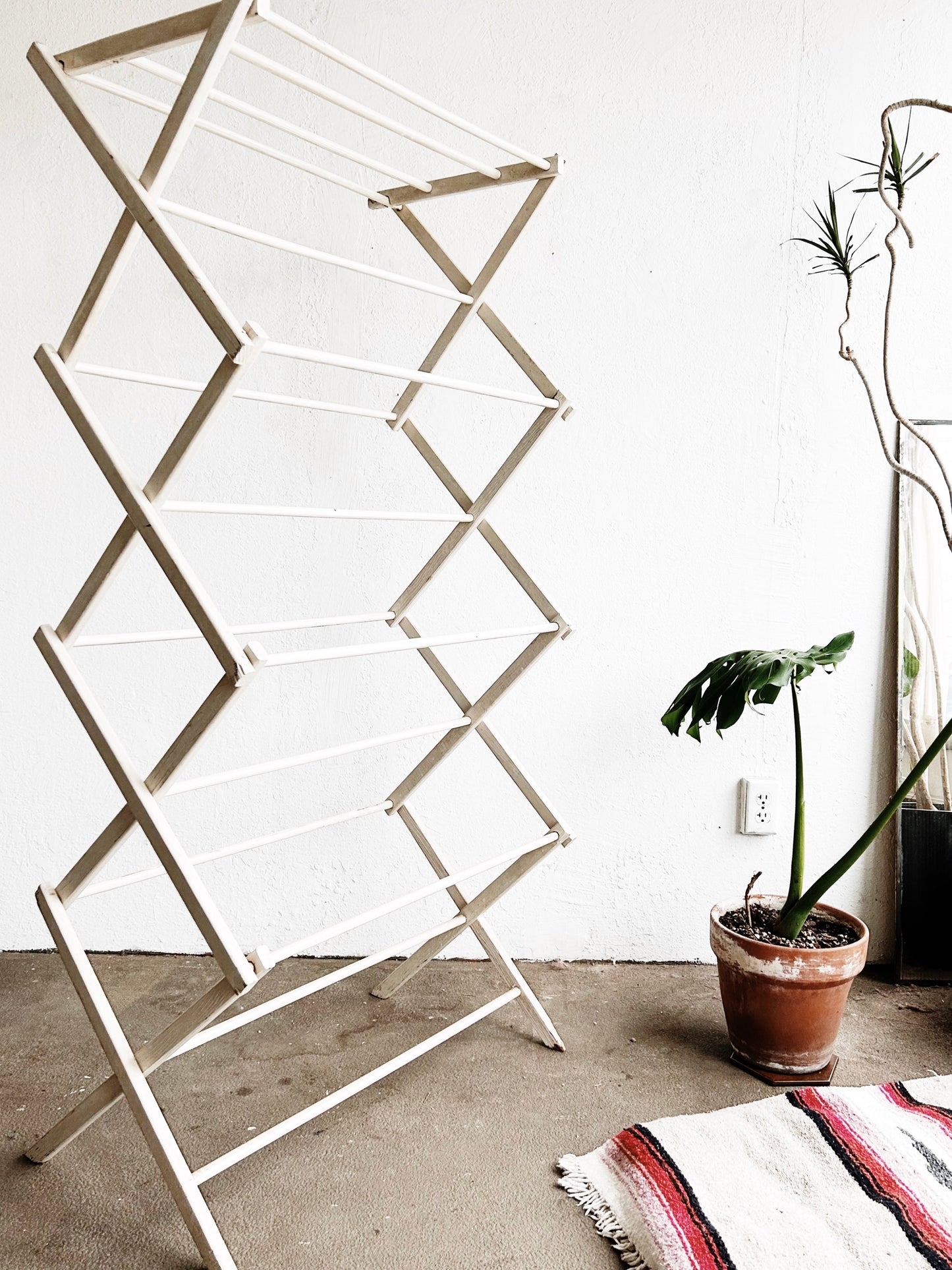 Tall Vintage Wood Drying Rack