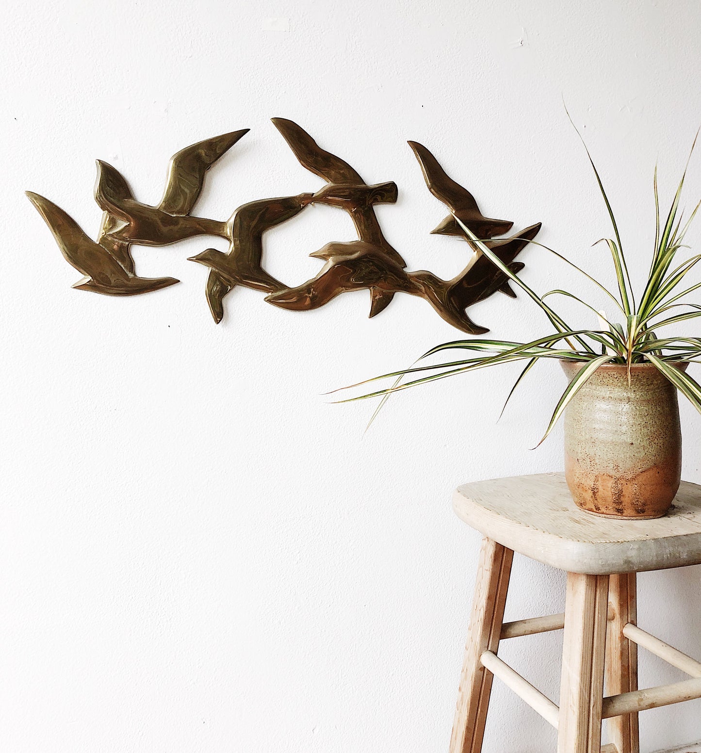 Vintage Brass Flock of Birds