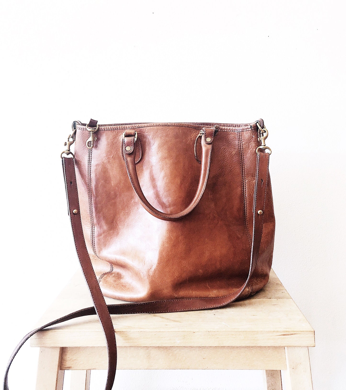 Vintage Brahmin Leather Bucket Bag