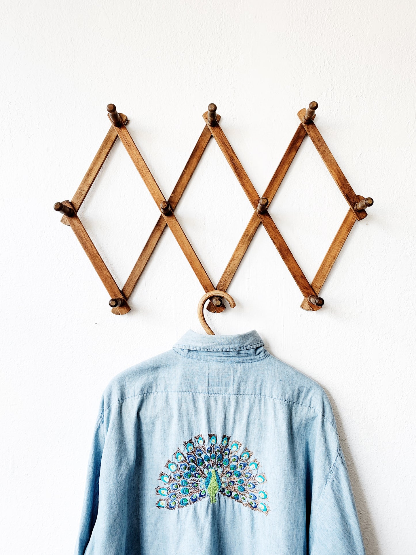 Vintage Wood Peg Rack
