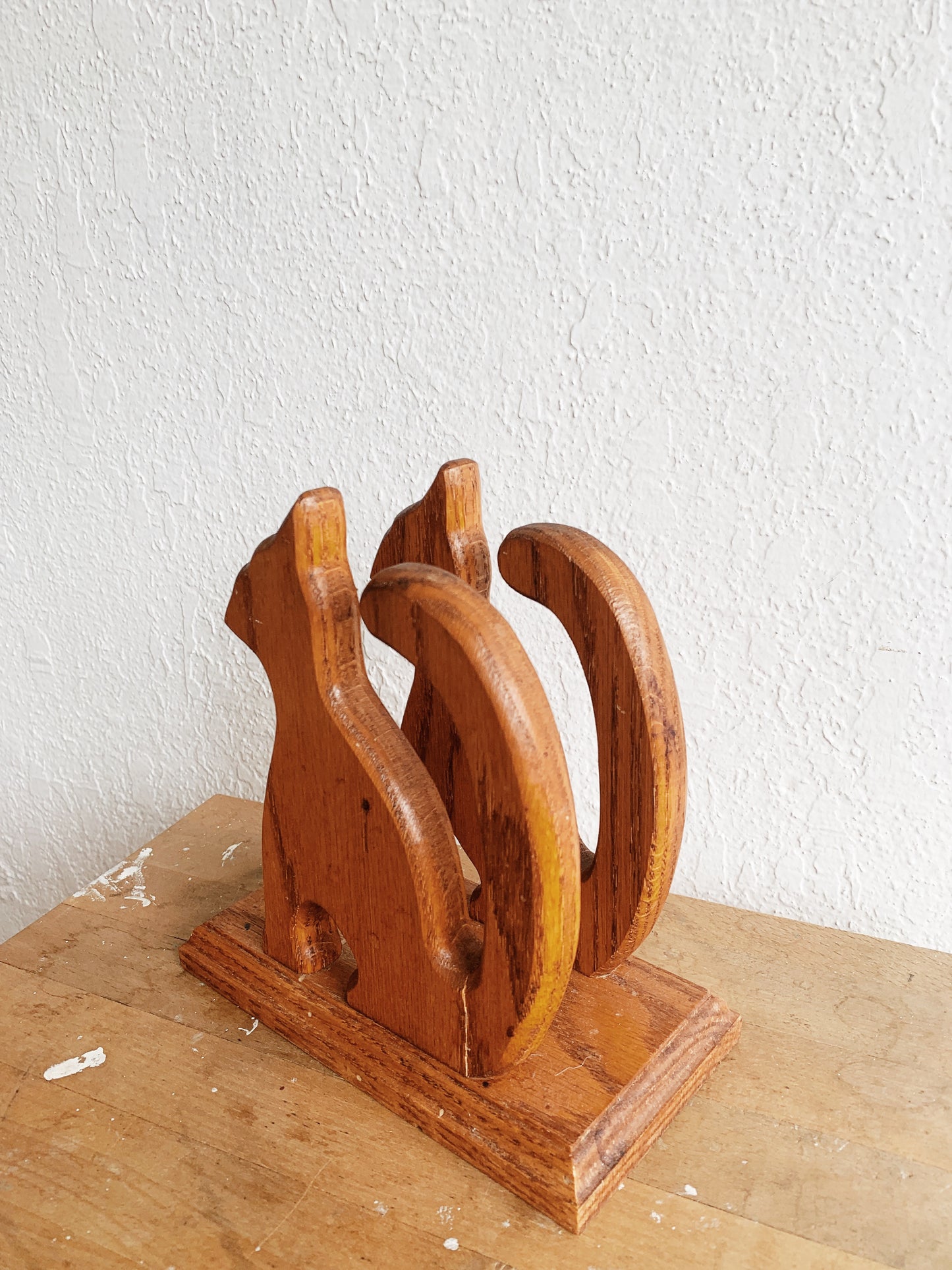 Vintage Cutout Wood Letter Holder