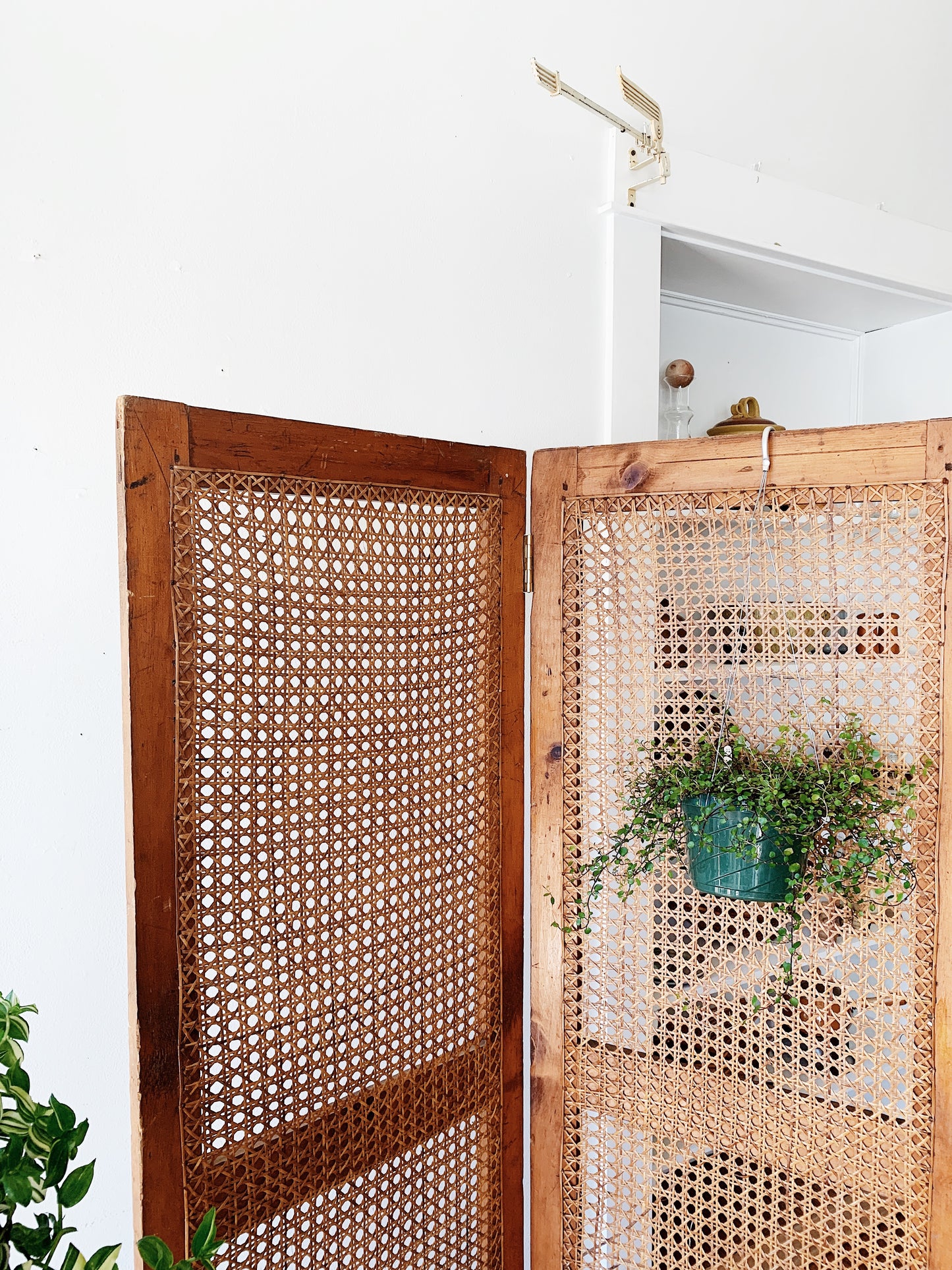 Vintage Caned Wood Screen