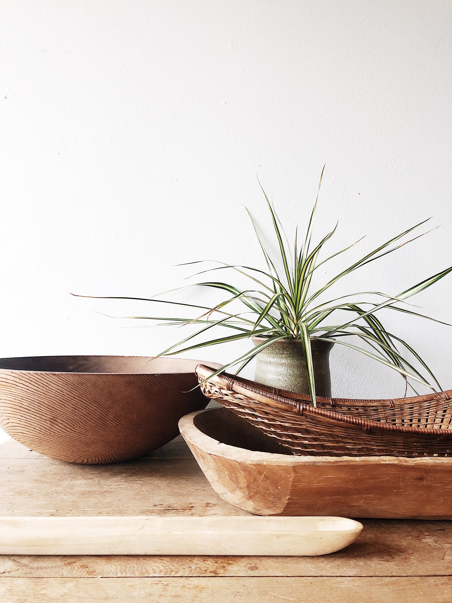 Large Vintage Wood Bowl