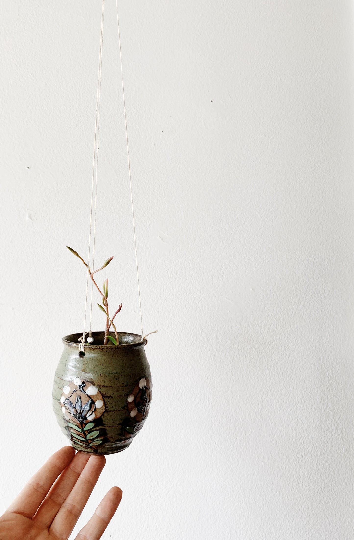 Small Hanging Stoneware Pot
