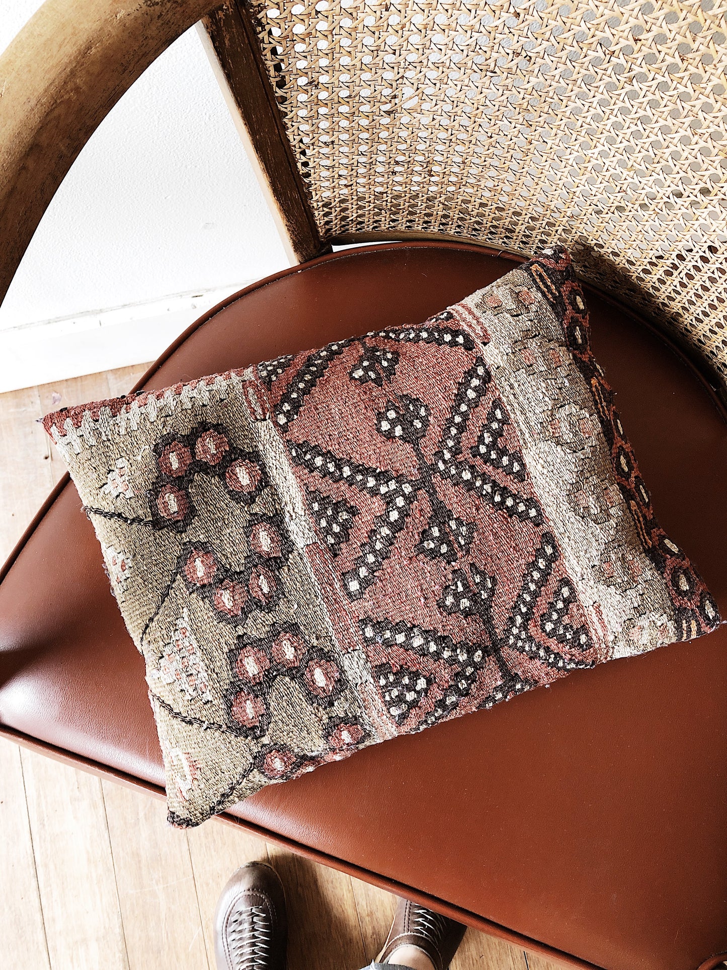 Vintage Cane Barrel Back Chair