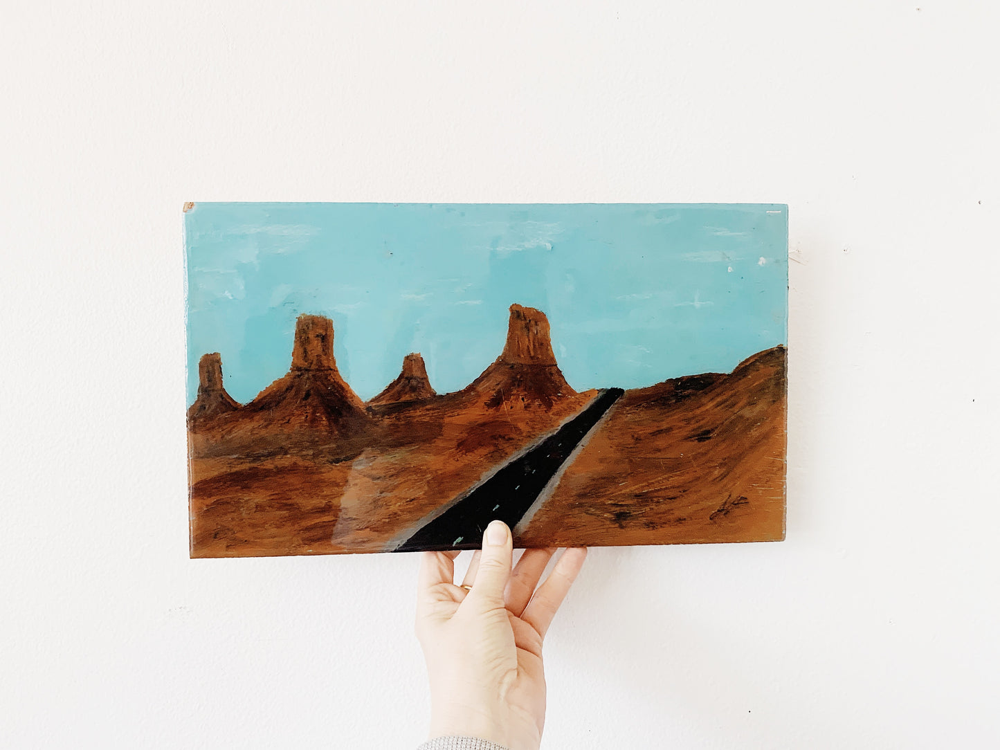 RESERVED Encaustic Open Road Art