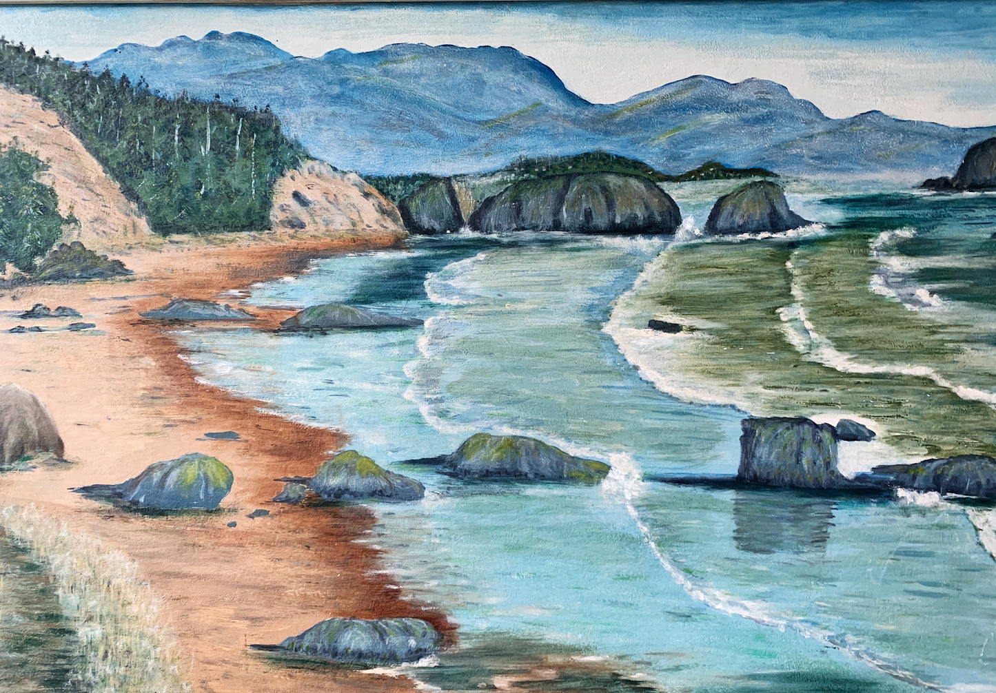 Extra Large Vintage Framed Seascape