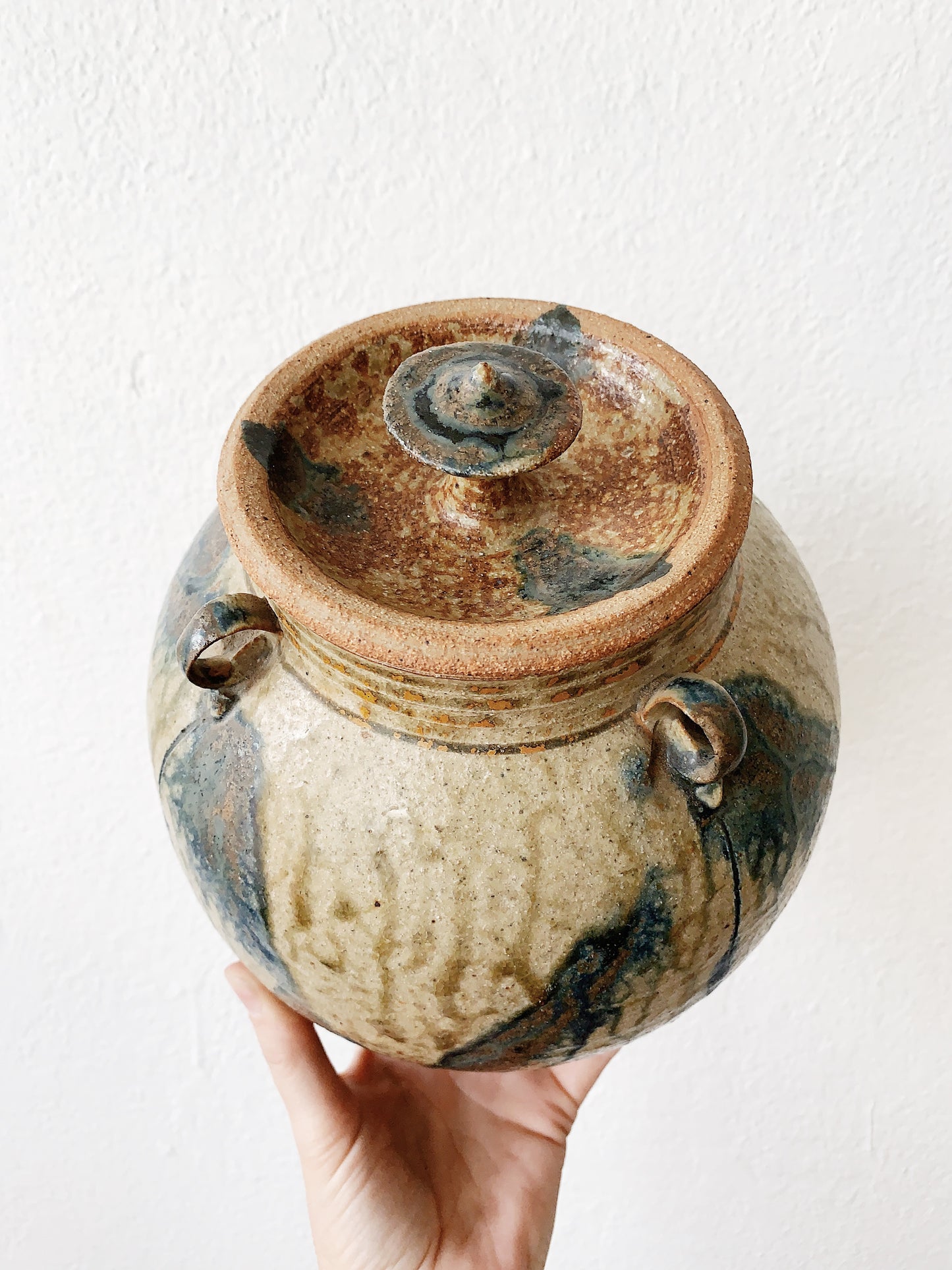 Vintage Stoneware Lidded Crock