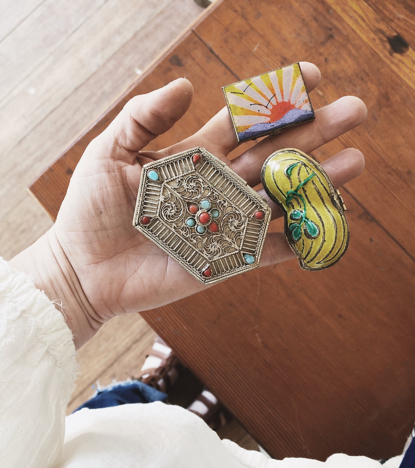 Tiny Vintage Enamel Box