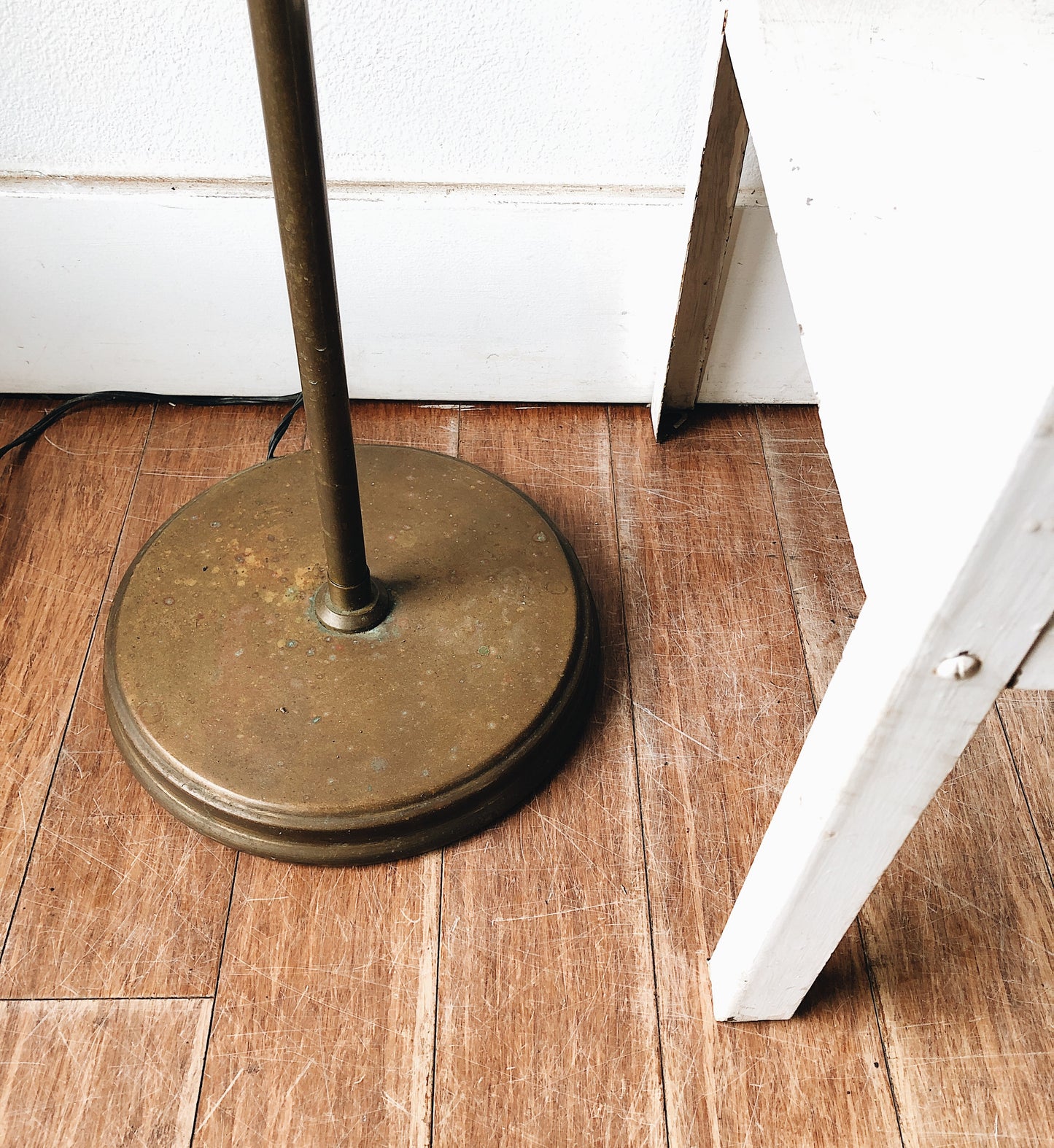 Vintage Worn Brass Floor Lamp