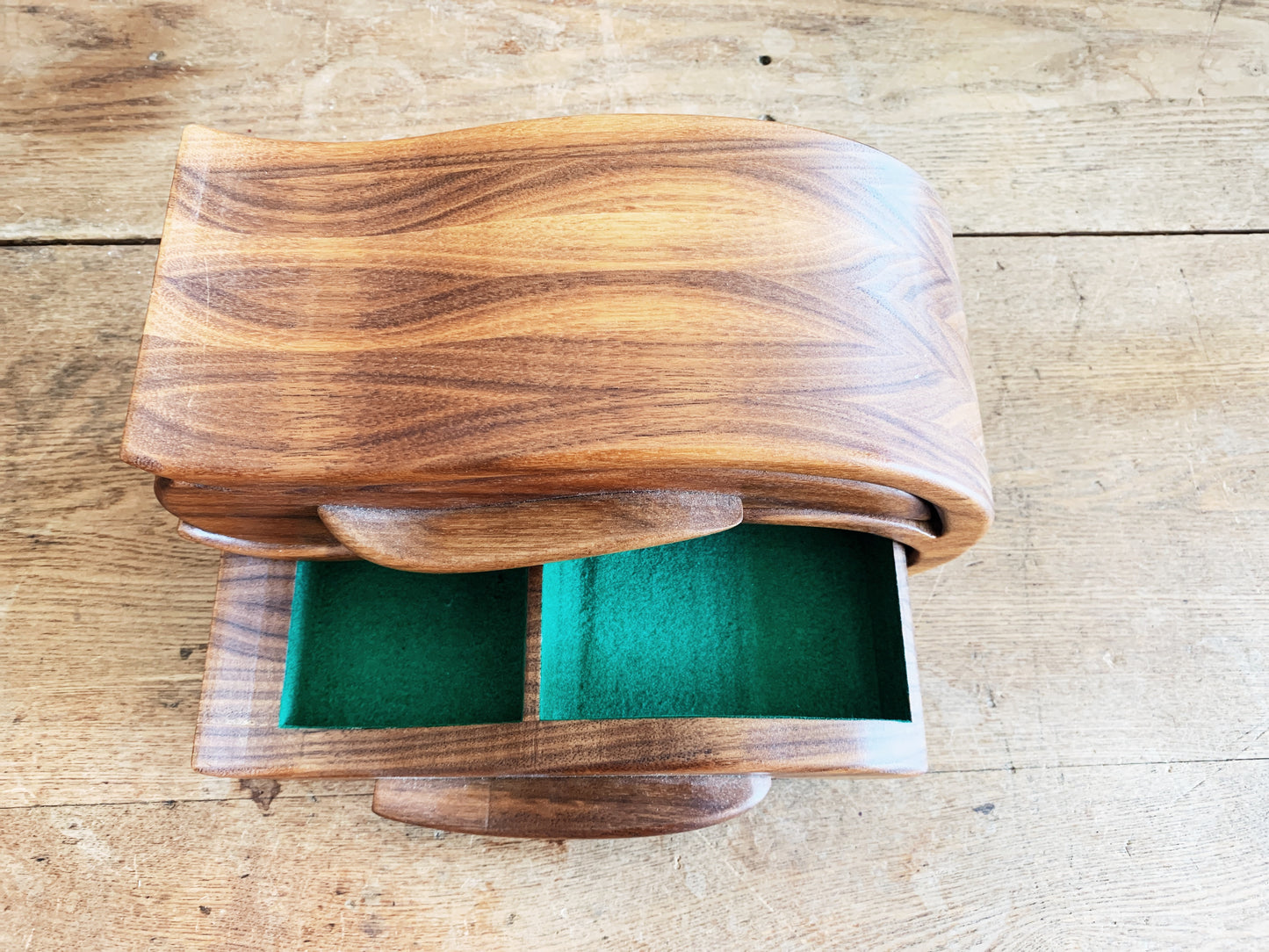 Mid Century Handmade Wood Jewelry Box