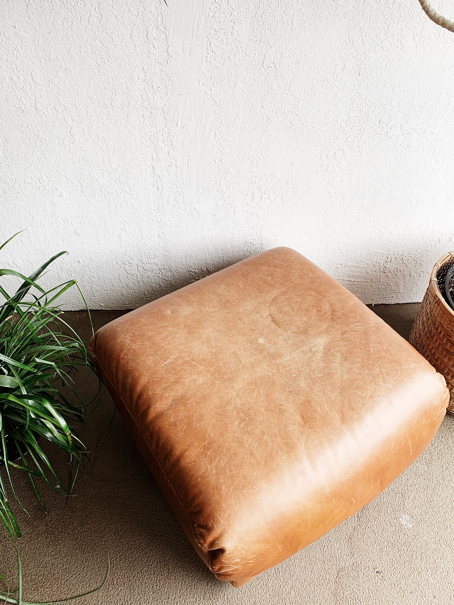 Vintage Leather Ottoman