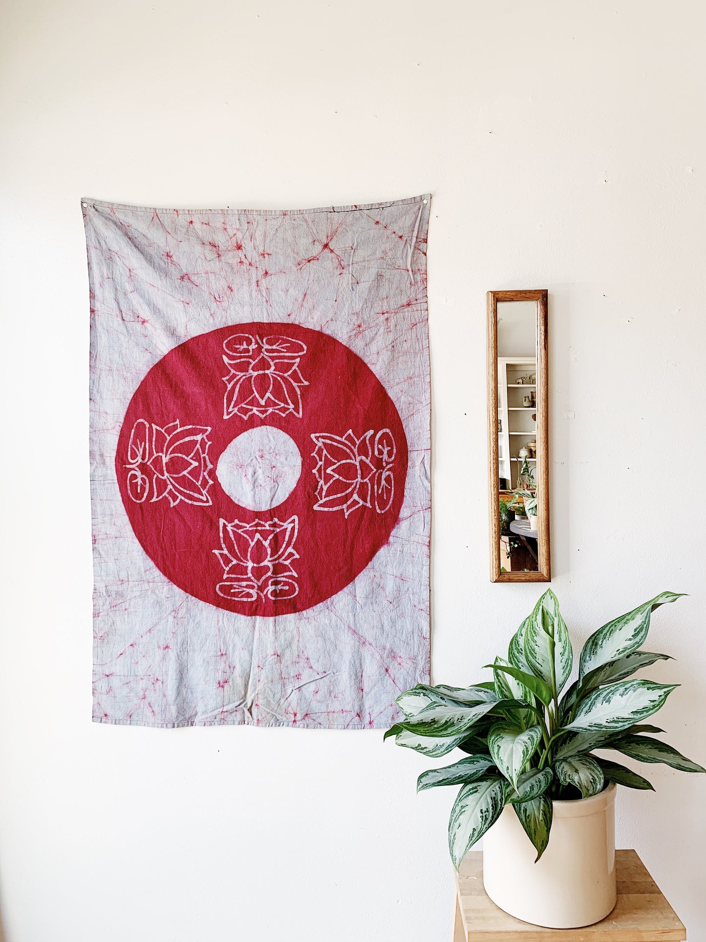 Batiked Lotus Cotton Textile / Altar Cloth