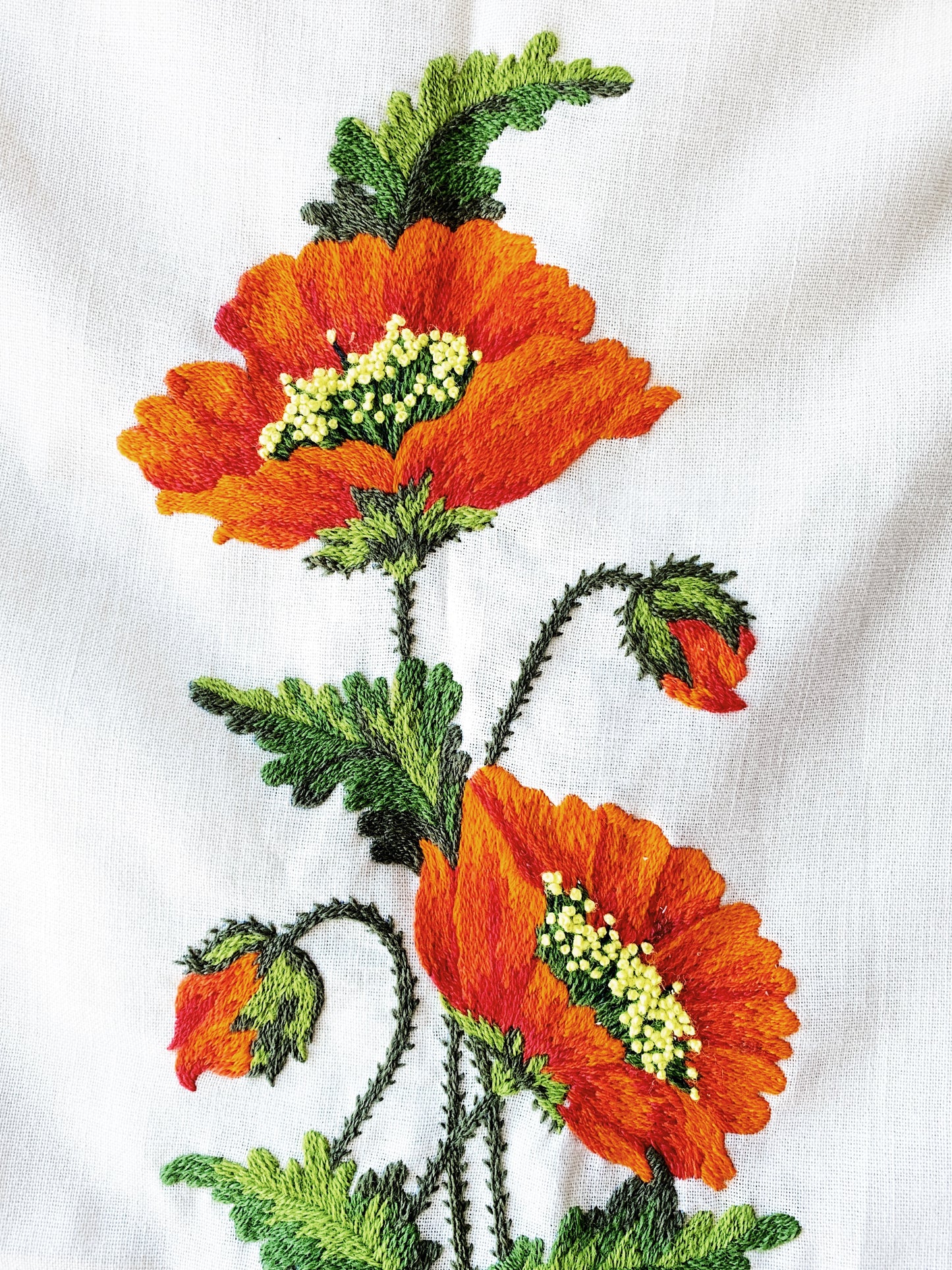 Vintage Embroidered Floral Textile