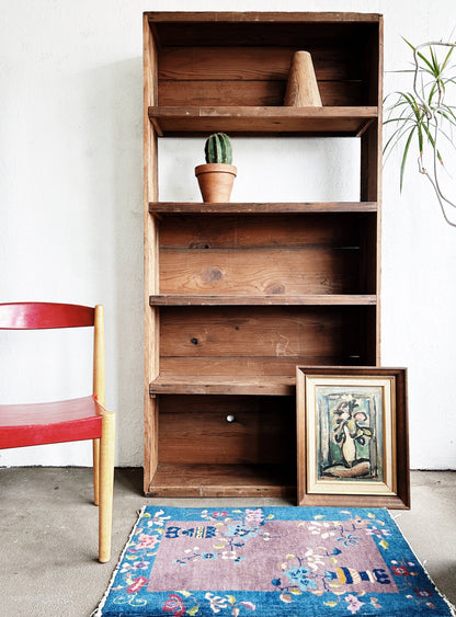 Vintage Tall Handmade Wood Shelf