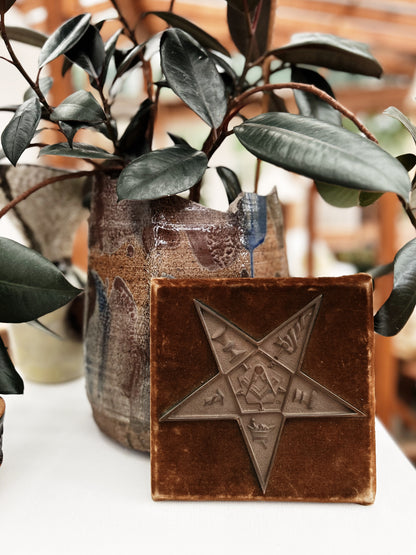 Antique Early Bronze Masonic Plaque