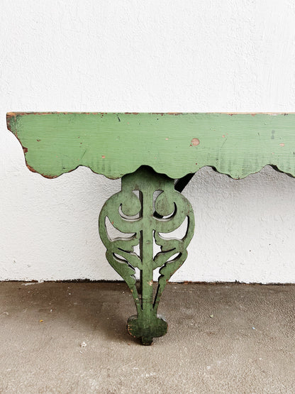 Antique Long Painted Wood Bench