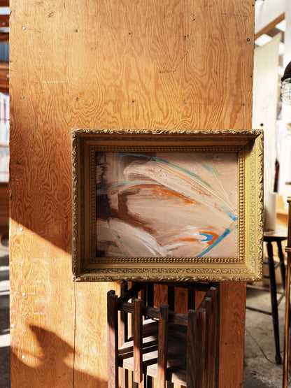 Vintage Abstract Expressionist Painting in Antique Gilt Frame