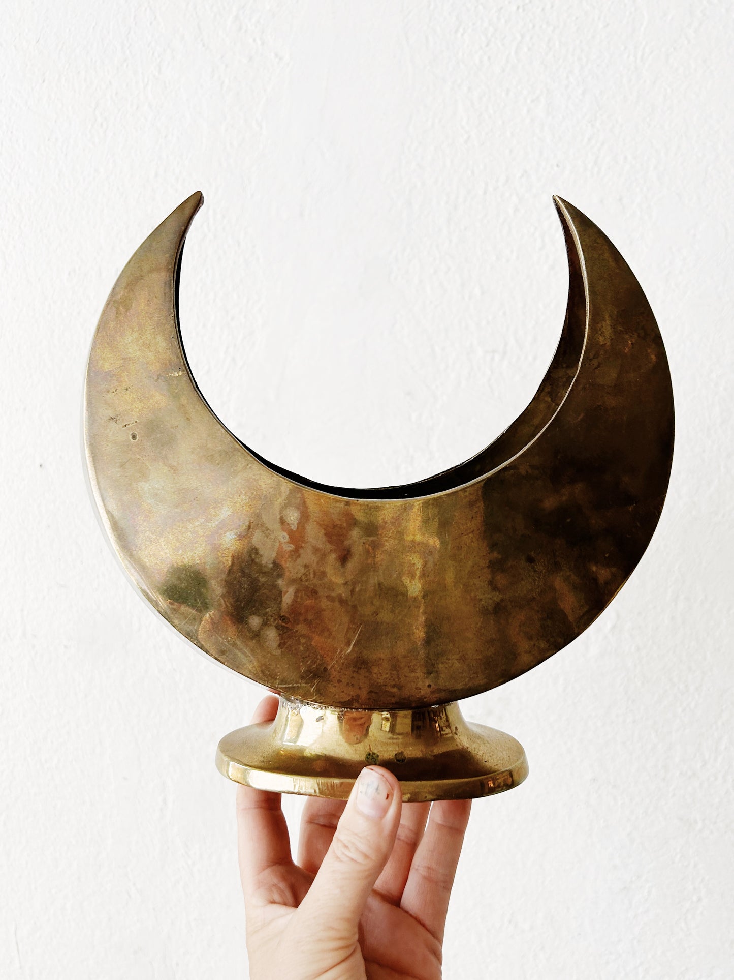 Vintage Brass Crescent Vessel