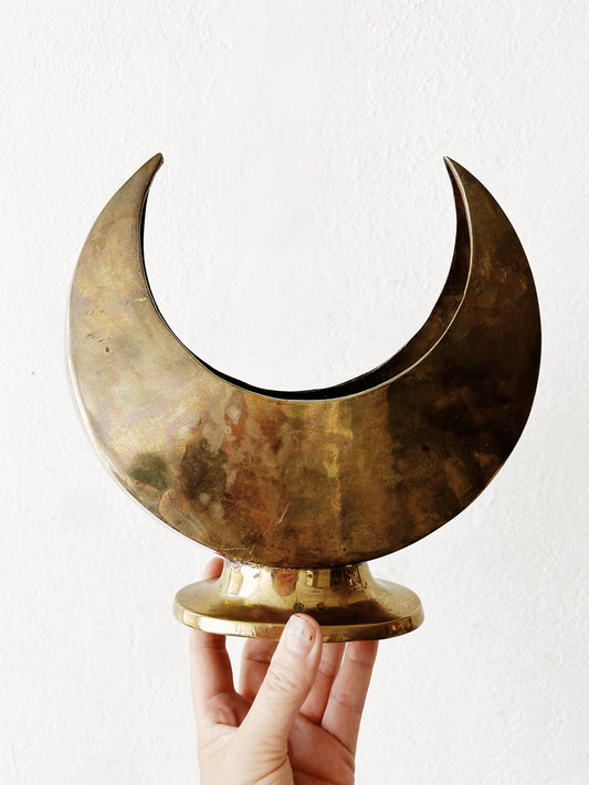 Vintage Brass Crescent Vessel