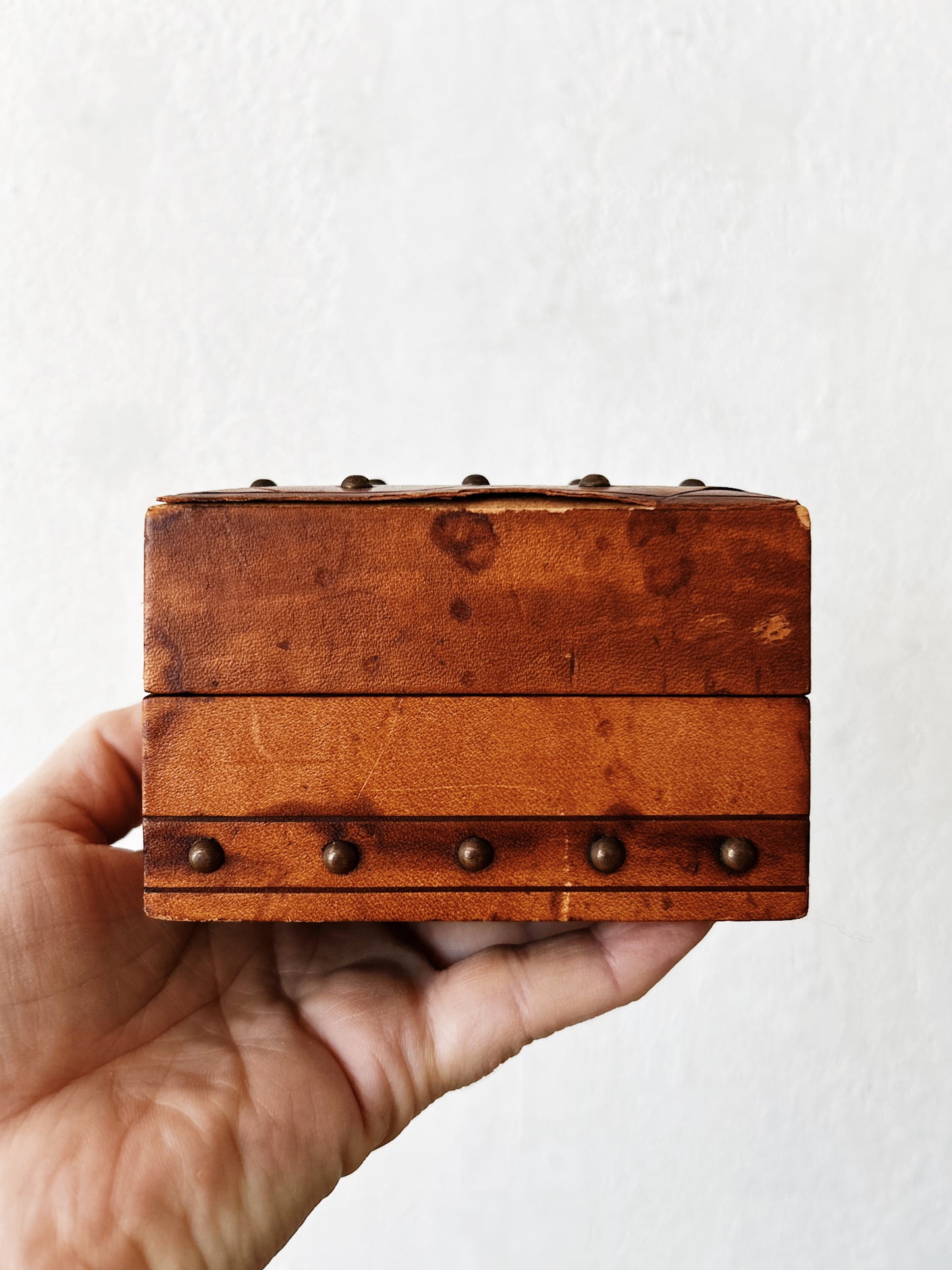 Antique Studded Leather Box