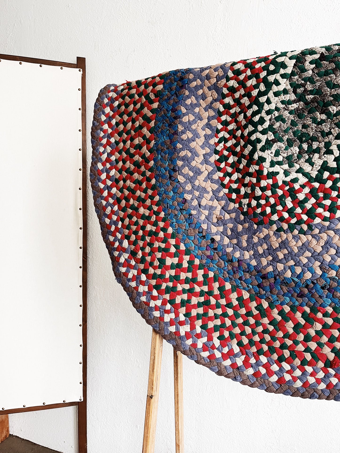 Vintage Braided Cotton Rag Rug