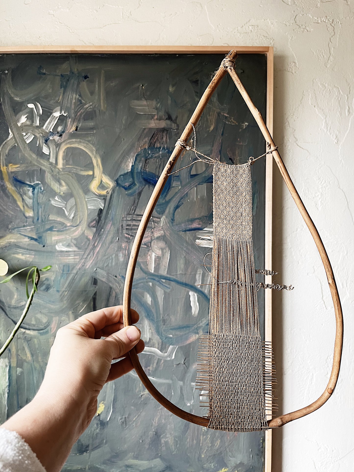 Vintage Linen Teardrop Weaving Loom